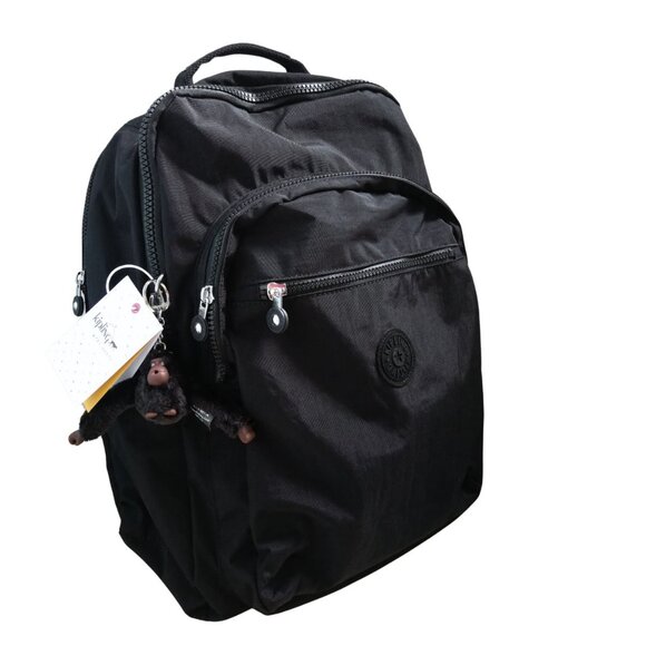 Vintage brand new Extra Large 47cm xl 17" Laptop Kipling Seoul Backpack black - Picture 6 of 12